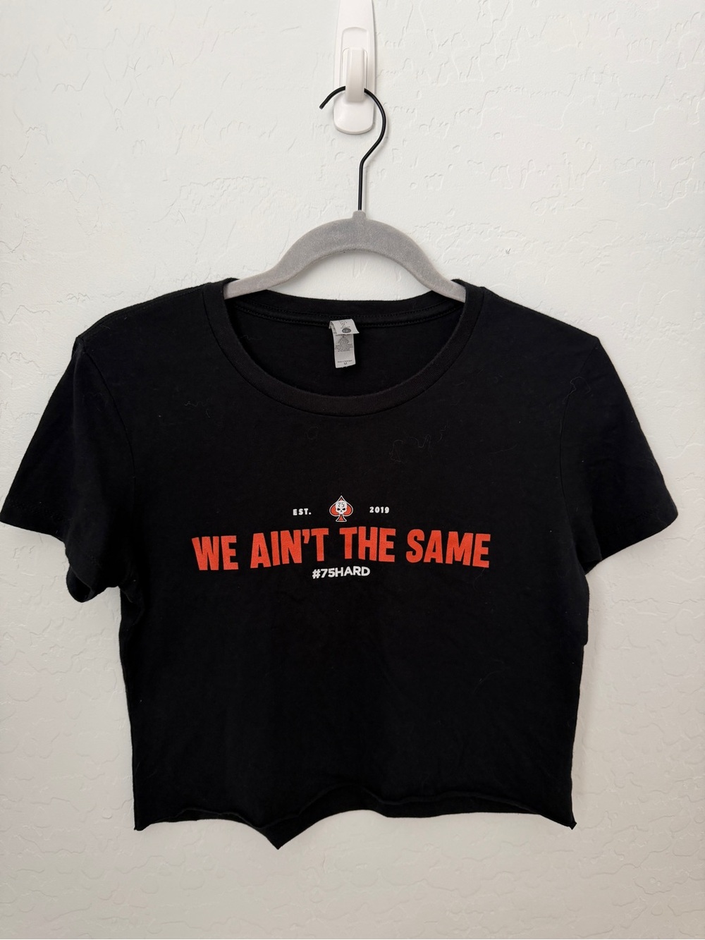 WE AIN'T THE SAME Black Crop Tee with Red Print - Andy Frisella 75 Hard